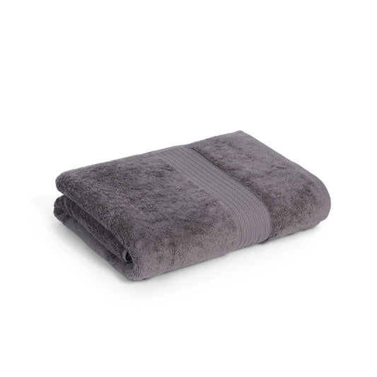 Feather & Spun 100% Organic Bath Towel | Lavender Fragrance | Oeko-TEX® Standard 100 | Double Needle Stitch | Anti Microbial | 100% Cotton - 650 GSM | 76 cms x 137 cms - Charcoal Stone | Pack of 1