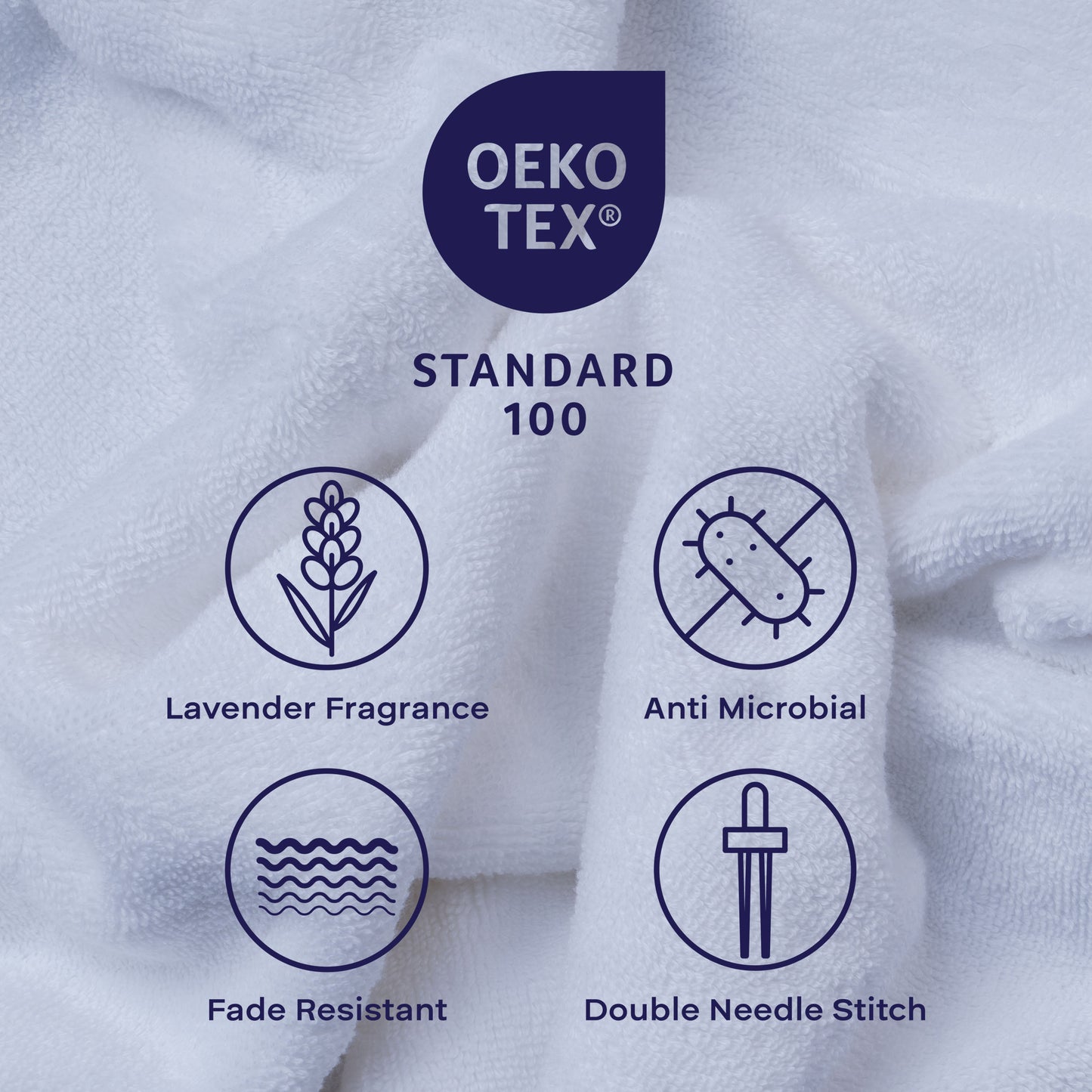 Feather & Spun Hand Towel | Resort & Spa | Lavender Fragrance | Oeko-TEX® Standard 100 | Double Needle Stitch | Anti Microbial | 100% Cotton - 800 GSM | 40 cms x 71 cms | Pack of 2