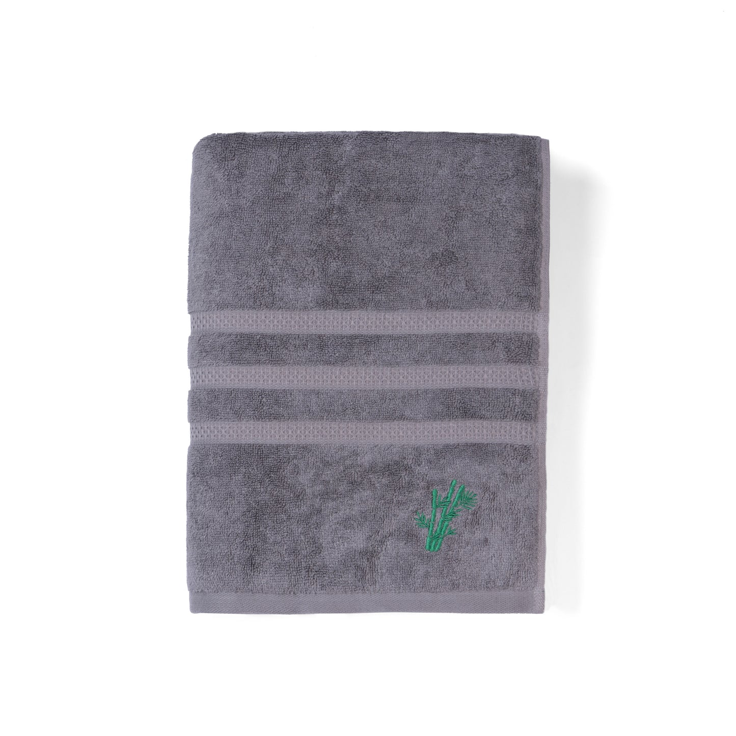 Feather & Spun Bamboo Cotton Bath Towel | Lavender Fragrance | Oeko-TEX® Standard 100 | Double Needle Stitch | Anti Microbial | 600 GSM | 76 cms x 137 cms - Smoke Grey | Pack of 1