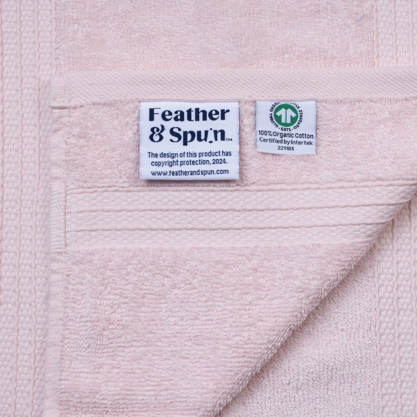 Feather & Spun 100% Organic Face Towel | Lavender Fragrance | Oeko-TEX® Standard 100 | Double Needle Stitch | Anti Microbial | 100% Cotton - 550 GSM | 33 cms x 33 cms - Velvet Rose | Pack of 4