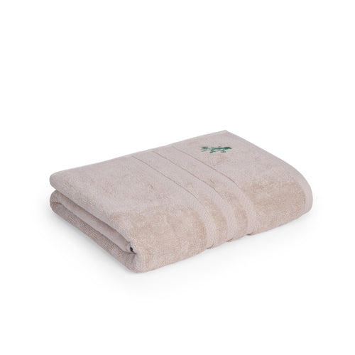 Bamboo Cotton Bath Towel in Almond Cream, folded