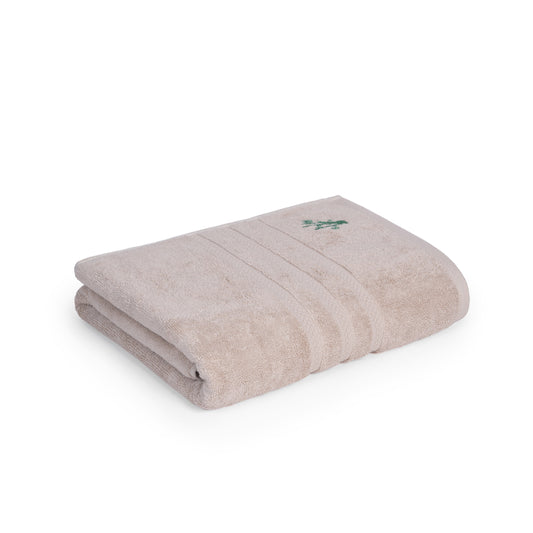 Feather & Spun Bamboo Cotton Bath Towel | Lavender Fragrance | Oeko-TEX® Standard 100 | Double Needle Stitch | Anti Microbial | 600 GSM | 76 cms x 137 cms - Almond Cream | Pack of 1