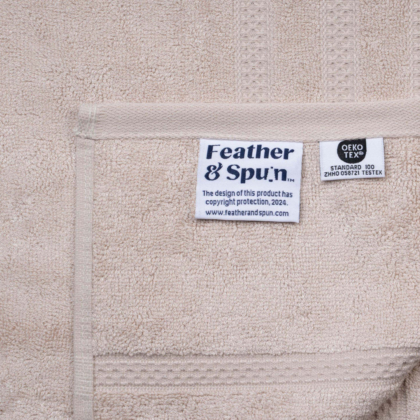 Feather & Spun Bamboo Cotton Bath Towel | Lavender Fragrance | Oeko-TEX® Standard 100 | Double Needle Stitch | Anti Microbial | 600 GSM | 76 cms x 137 cms - Almond Cream | Pack of 1