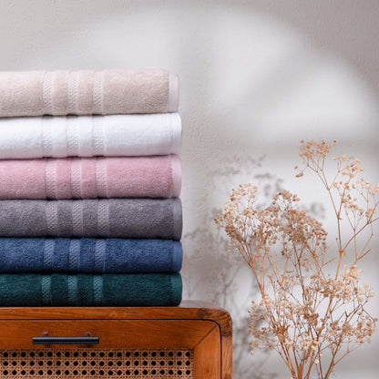 Feather & Spun Bamboo Cotton Bath Towel | Lavender Fragrance | Oeko-TEX® Standard 100 | Double Needle Stitch | Anti Microbial | 600 GSM | 76 cms x 137 cms - Almond Cream | Pack of 1