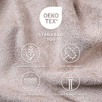 Feather & Spun Bamboo Cotton Face Towel | Lavender Fragrance | Oeko-TEX® Standard 100 | Double Needle Stitch | Anti Microbial | 600 GSM | 33 cms x 33 cms - Almond Cream | Pack of 4