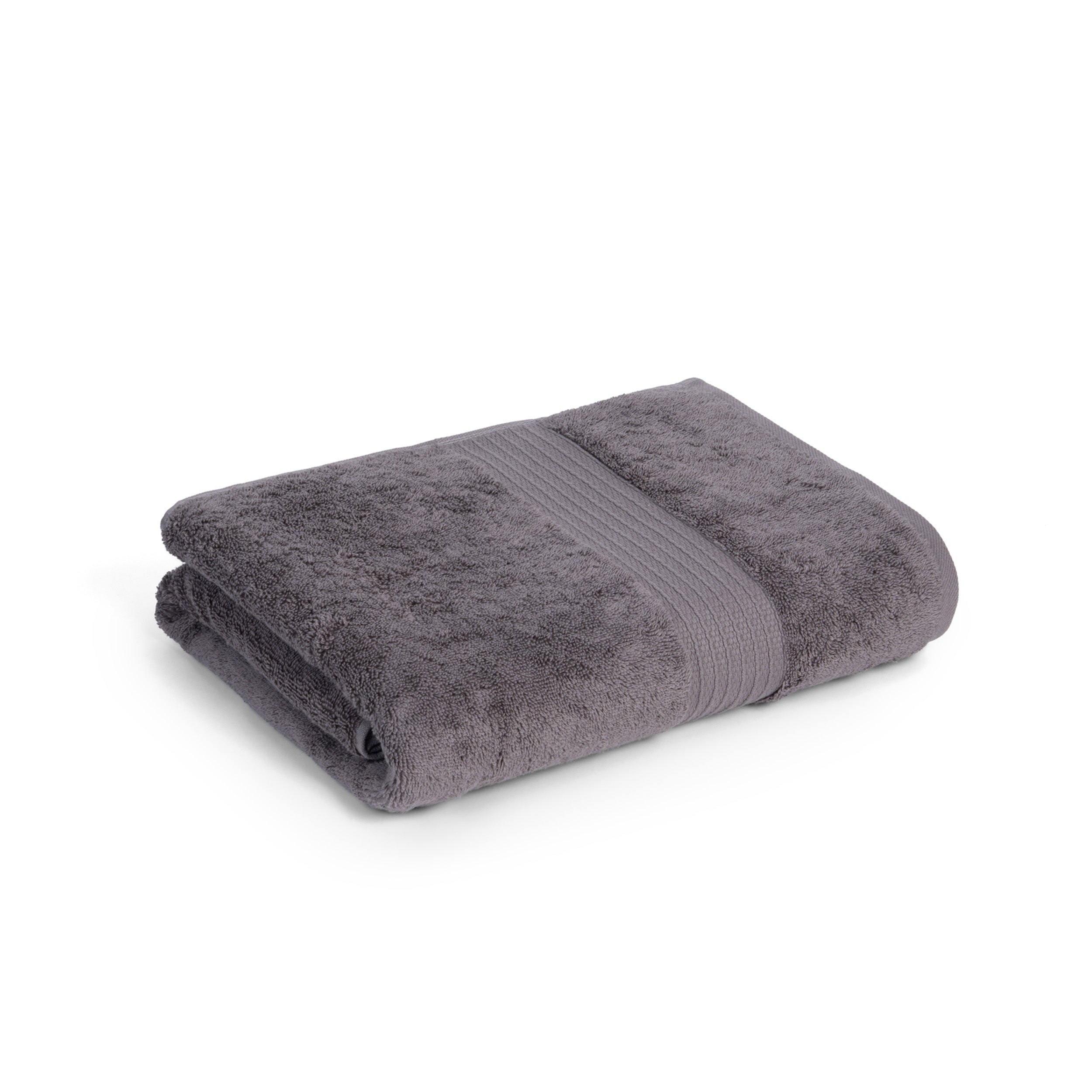 Feather & Spun 100% Organic Bath Towel | Lavender Fragrance | Oeko-TEX® Standard 100 | Double Needle Stitch | Anti Microbial | 100% Cotton - 650 GSM | 76 cms x 137 cms - Charcoal Stone | Pack of 1