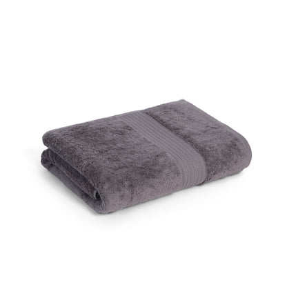 Feather & Spun 100% Organic Bath Towel | Lavender Fragrance | Oeko-TEX® Standard 100 | Double Needle Stitch | Anti Microbial | 100% Cotton - 650 GSM | 76 cms x 137 cms - Charcoal Stone | Pack of 1