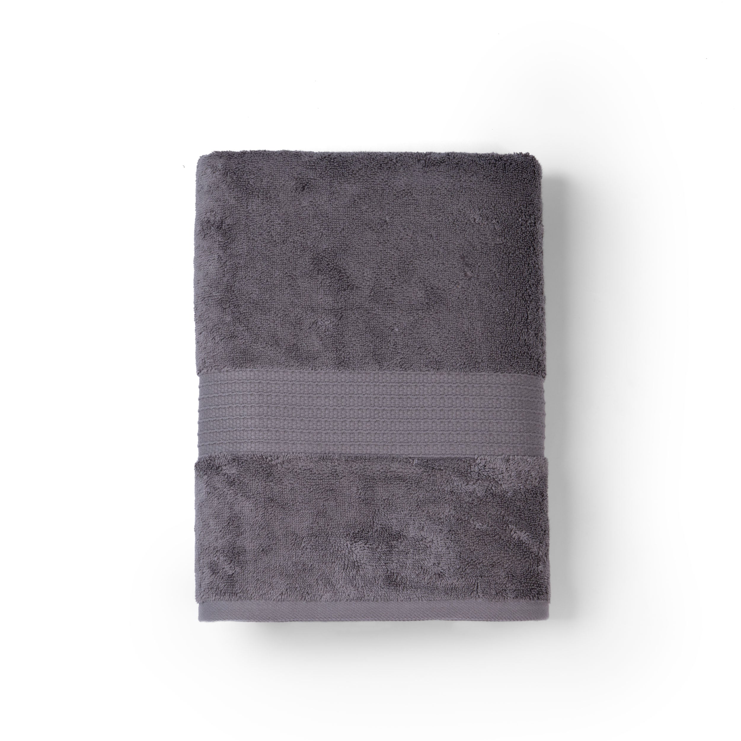 Feather & Spun 100% Organic Bath Towel | Lavender Fragrance | Oeko-TEX® Standard 100 | Double Needle Stitch | Anti Microbial | 100% Cotton - 650 GSM | 76 cms x 137 cms - Charcoal Stone | Pack of 1
