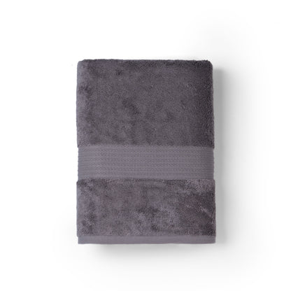 Feather & Spun 100% Organic Bath Towel | Lavender Fragrance | Oeko-TEX® Standard 100 | Double Needle Stitch | Anti Microbial | 100% Cotton - 650 GSM | 76 cms x 137 cms - Charcoal Stone | Pack of 1