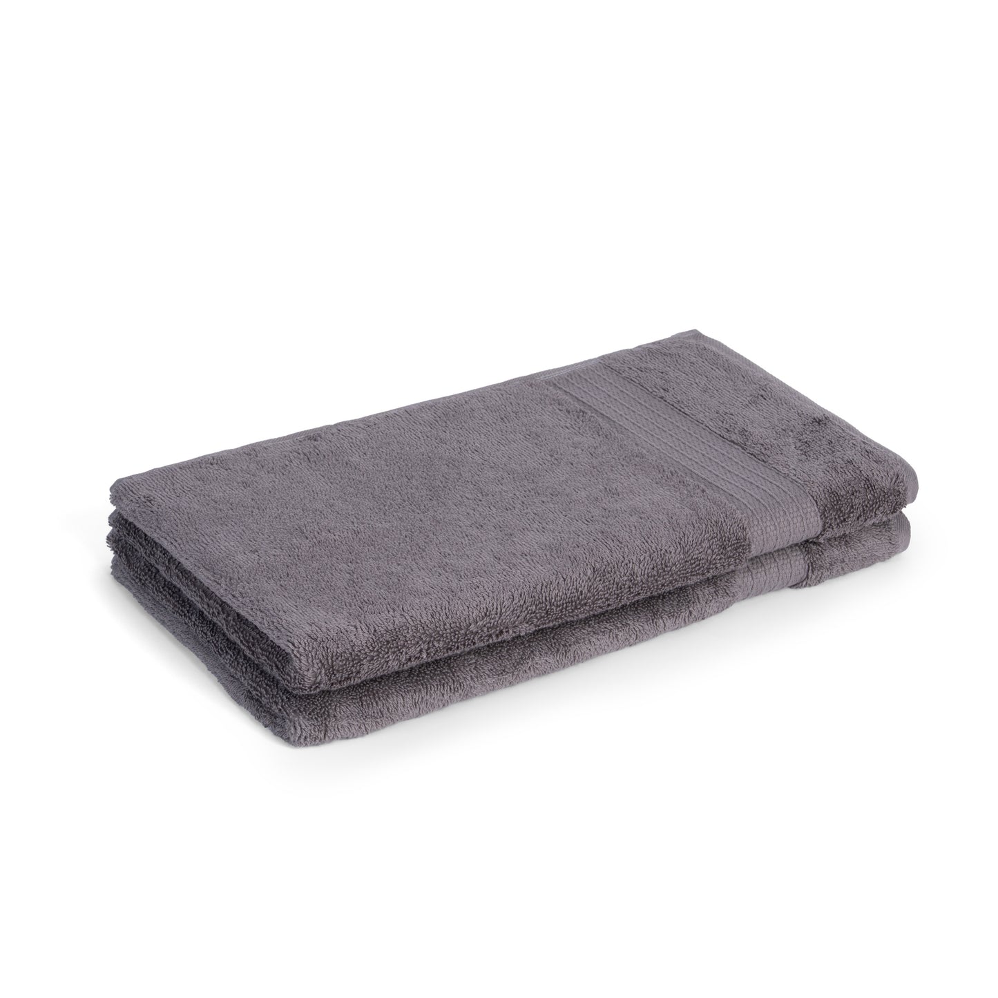 Feather & Spun 100% Organic Hand Towel | Lavender Fragrance | Oeko-TEX® Standard 100 | Double Needle Stitch | Anti Microbial | 100% Cotton - 550 GSM | 45 cms x 76 cms - Charcoal Stone | Pack of 2