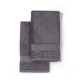 Feather & Spun 100% Organic Hand Towel | Lavender Fragrance | Oeko-TEX® Standard 100 | Double Needle Stitch | Anti Microbial | 100% Cotton - 550 GSM | 45 cms x 76 cms - Charcoal Stone | Pack of 2