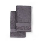 Feather & Spun 100% Organic Hand Towel | Lavender Fragrance | Oeko-TEX® Standard 100 | Double Needle Stitch | Anti Microbial | 100% Cotton - 550 GSM | 45 cms x 76 cms - Charcoal Stone | Pack of 2
