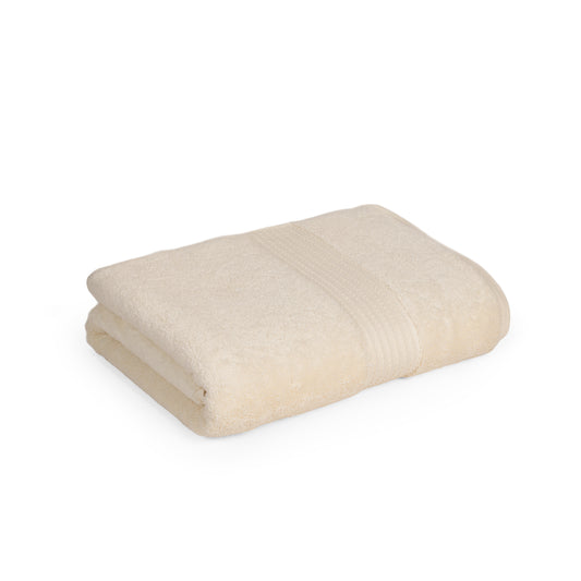 Feather & Spun 100% Organic Bath Towel | Lavender Fragrance | Oeko-TEX® Standard 100 | Double Needle Stitch | Anti Microbial | 100% Cotton - 650 GSM | 76 cms x 137 cms - Cloud Dancer | Pack of 1,