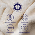 Feather & Spun 100% Organic Bath Towel | Lavender Fragrance | Oeko-TEX® Standard 100 | Double Needle Stitch | Anti Microbial | 100% Cotton - 650 GSM | 76 cms x 137 cms - Cloud Dancer | Pack of 1,