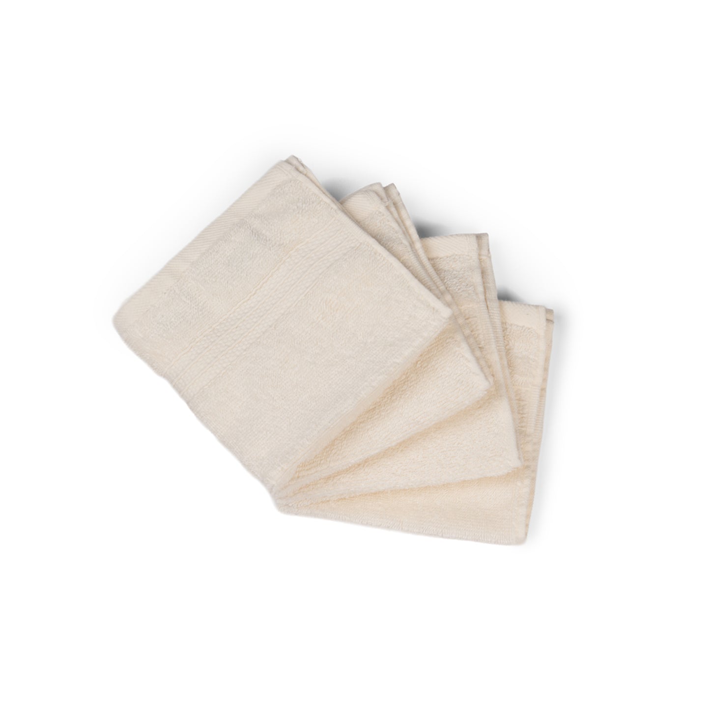Feather & Spun 100% Organic Face Towel | Lavender Fragrance | Oeko-TEX® Standard 100 | Double Needle Stitch | Anti Microbial | 100% Cotton - 550 GSM | 33 cms x 33 cms - Cloud Dancer | Pack of 4