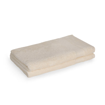 Feather & Spun 100% Organic Hand Towel | Lavender Fragrance | Oeko-TEX® Standard 100 | Double Needle Stitch | Anti Microbial | 100% Cotton - 550 GSM | 45 cms x 76 cms - Cloud Dancer | Pack of 2