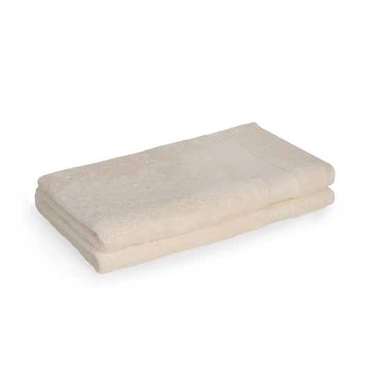 Feather & Spun 100% Organic Hand Towel | Lavender Fragrance | Oeko-TEX® Standard 100 | Double Needle Stitch | Anti Microbial | 100% Cotton - 550 GSM | 45 cms x 76 cms - Cloud Dancer | Pack of 2