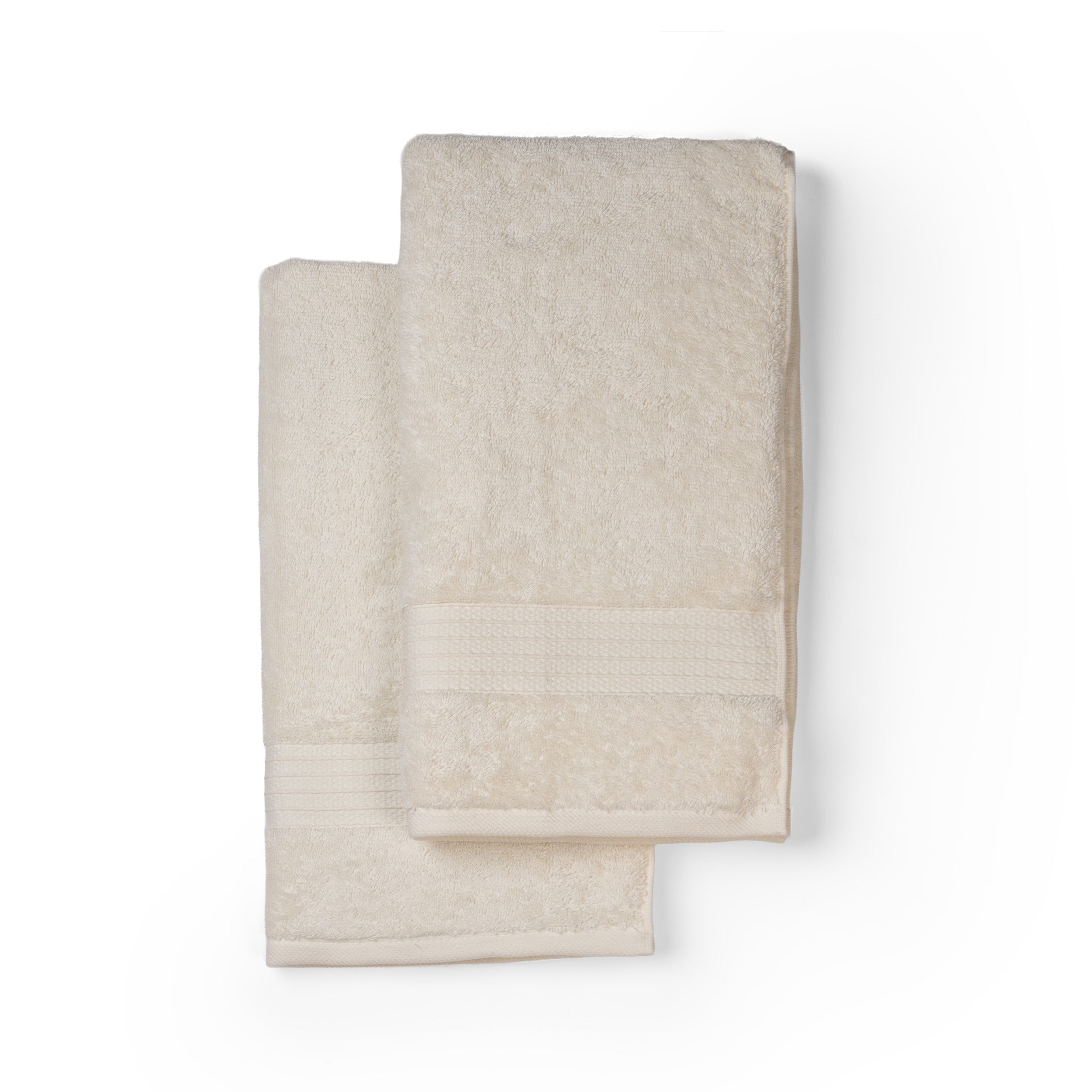 Feather & Spun 100% Organic Hand Towel | Lavender Fragrance | Oeko-TEX® Standard 100 | Double Needle Stitch | Anti Microbial | 100% Cotton - 550 GSM | 45 cms x 76 cms - Cloud Dancer | Pack of 2