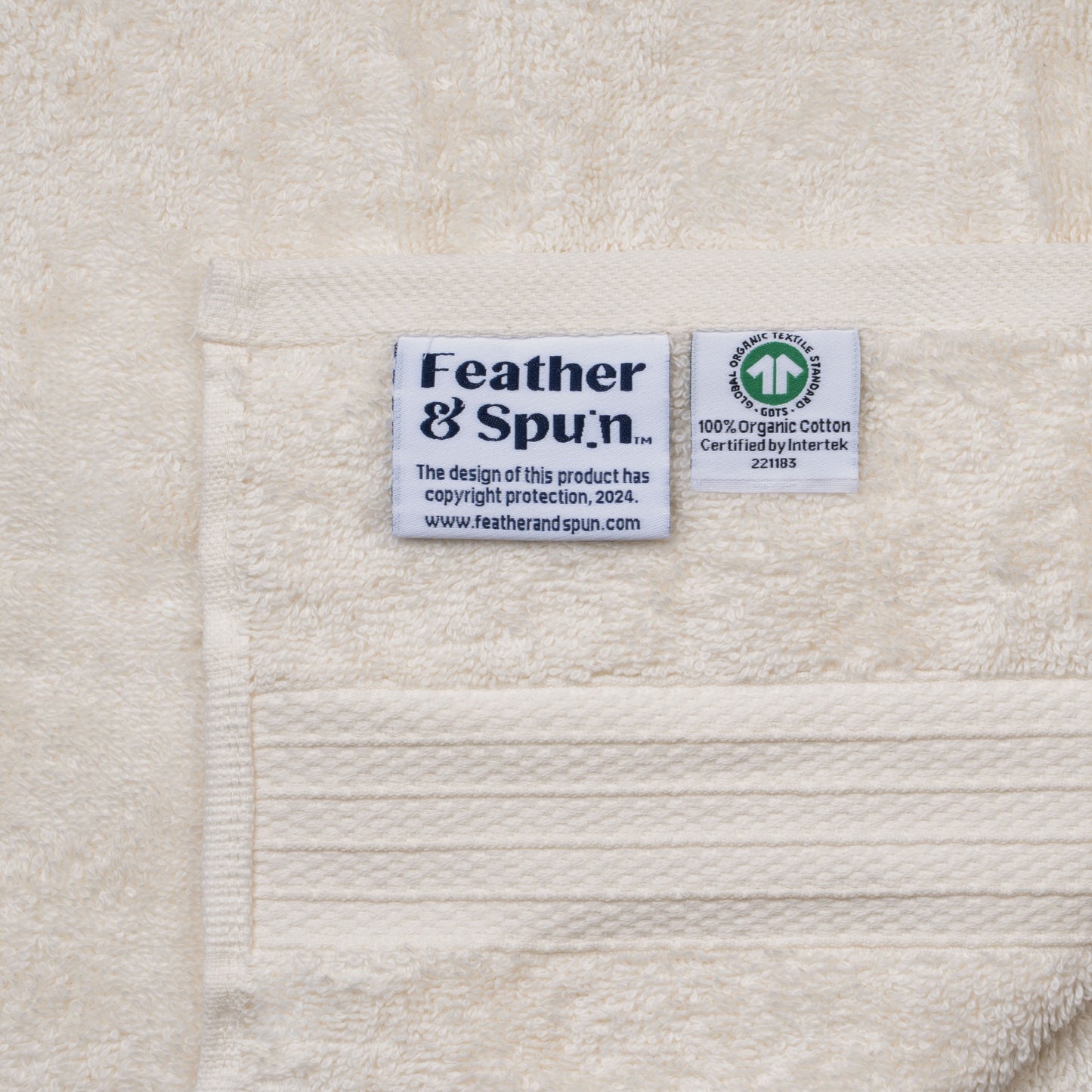 Feather & Spun 100% Organic Hand Towel | Lavender Fragrance | Oeko-TEX® Standard 100 | Double Needle Stitch | Anti Microbial | 100% Cotton - 550 GSM | 45 cms x 76 cms - Cloud Dancer | Pack of 2