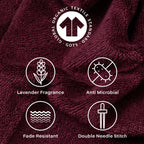 Feather & Spun 100% Organic Face Towel | Lavender Fragrance | Oeko-TEX® Standard 100 | Double Needle Stitch | Anti Microbial | 100% Cotton - 550 GSM | 33 cms x 33 cms - Cranberry Crush | Pack of 4