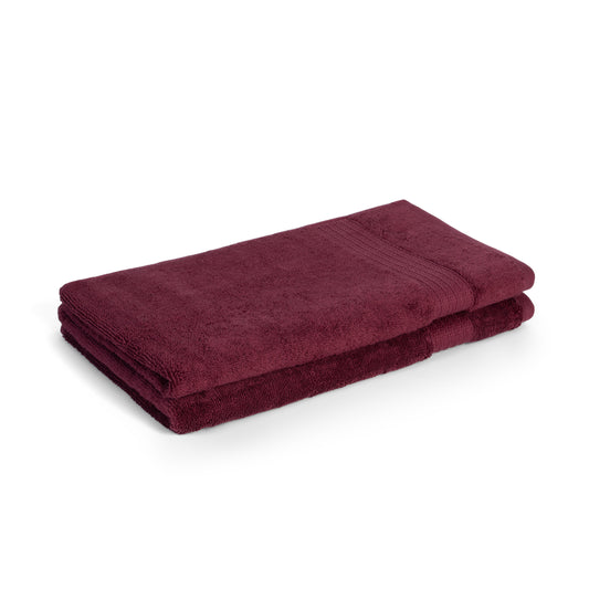 Feather & Spun 100% Organic Hand Towel | Lavender Fragrance | Oeko-TEX® Standard 100 | Double Needle Stitch | Anti Microbial | 100% Cotton - 550 GSM | 45 cms x 76 cms - Cranberry Crush | Pack of 2