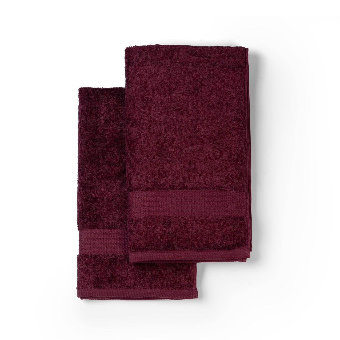 Feather & Spun 100% Organic Hand Towel | Lavender Fragrance | Oeko-TEX® Standard 100 | Double Needle Stitch | Anti Microbial | 100% Cotton - 550 GSM | 45 cms x 76 cms - Cranberry Crush | Pack of 2