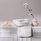 Feather & Spun Face Towel | Resort & Spa | Lavender Fragrance | Oeko-TEX® Standard 100 | Double Needle Stitch | Anti Microbial | 100% Cotton - 800 GSM | 33 cms x 33 cms | Pack of 4