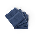 Feather & Spun Bamboo Cotton Face Towel | Lavender Fragrance | Oeko-TEX® Standard 100 | Double Needle Stitch | Anti Microbial | 600 GSM | 33 cms x 33 cms - Midnight Indigo | Pack of 4