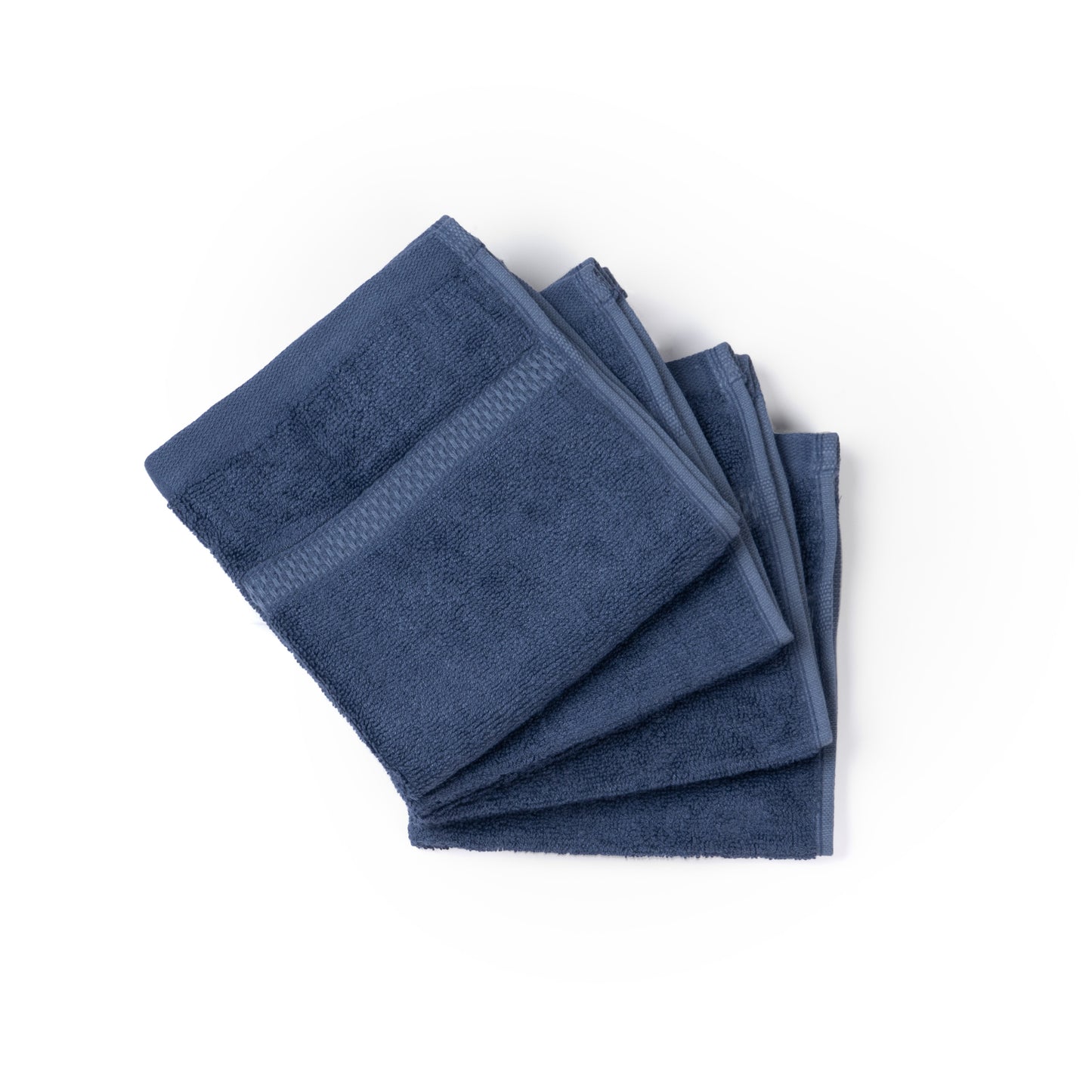 Feather & Spun Bamboo Cotton Face Towel | Lavender Fragrance | Oeko-TEX® Standard 100 | Double Needle Stitch | Anti Microbial | 600 GSM | 33 cms x 33 cms - Midnight Indigo | Pack of 4
