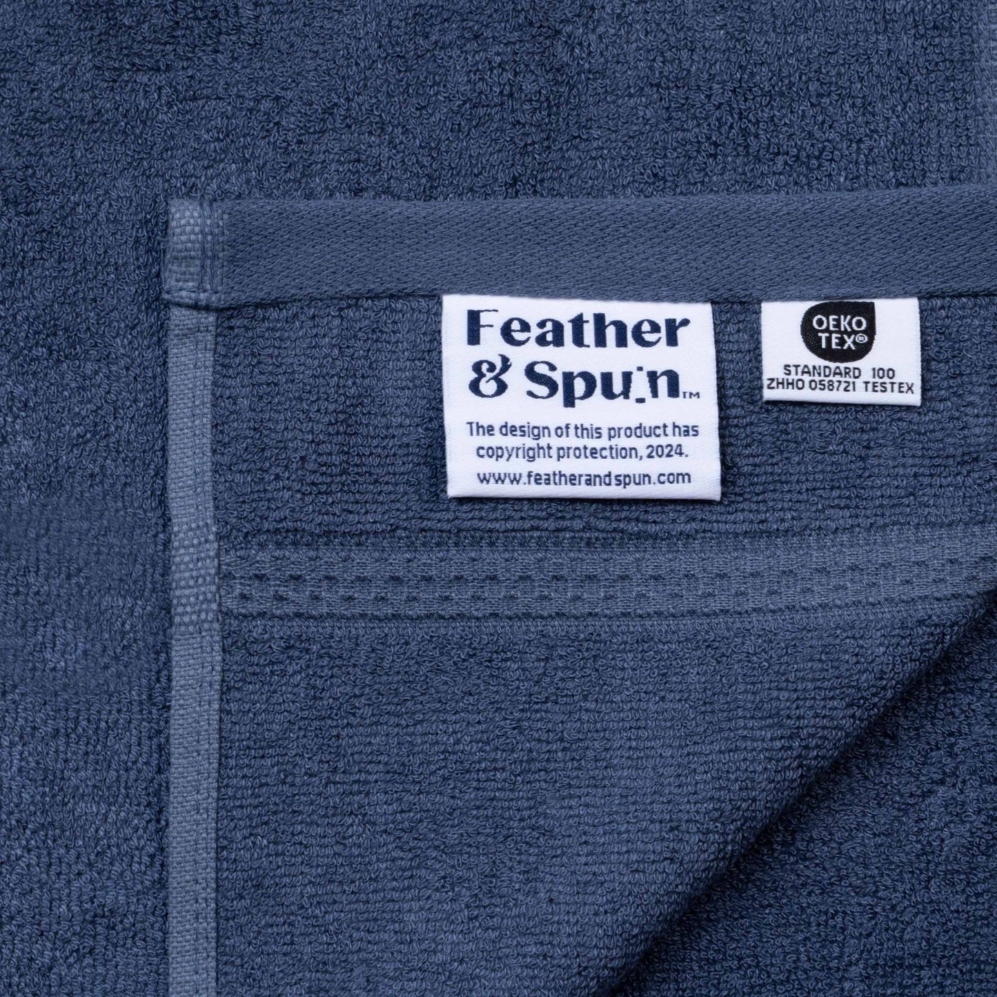 Feather & Spun Bamboo Cotton Face Towel | Lavender Fragrance | Oeko-TEX® Standard 100 | Double Needle Stitch | Anti Microbial | 600 GSM | 33 cms x 33 cms - Midnight Indigo | Pack of 4
