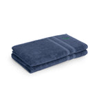 Feather & Spun Bamboo Cotton Hand Towel | Lavender Fragrance | Oeko-TEX® Standard 100 | Double Needle Stitch | Anti Microbial | 600 GSM | 40 cms x 71 cms - Midnight Indigo | Pack of 2