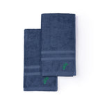 Feather & Spun Bamboo Cotton Hand Towel | Lavender Fragrance | Oeko-TEX® Standard 100 | Double Needle Stitch | Anti Microbial | 600 GSM | 40 cms x 71 cms - Midnight Indigo | Pack of 2