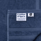 Feather & Spun Bamboo Cotton Hand Towel | Lavender Fragrance | Oeko-TEX® Standard 100 | Double Needle Stitch | Anti Microbial | 600 GSM | 40 cms x 71 cms - Midnight Indigo | Pack of 2