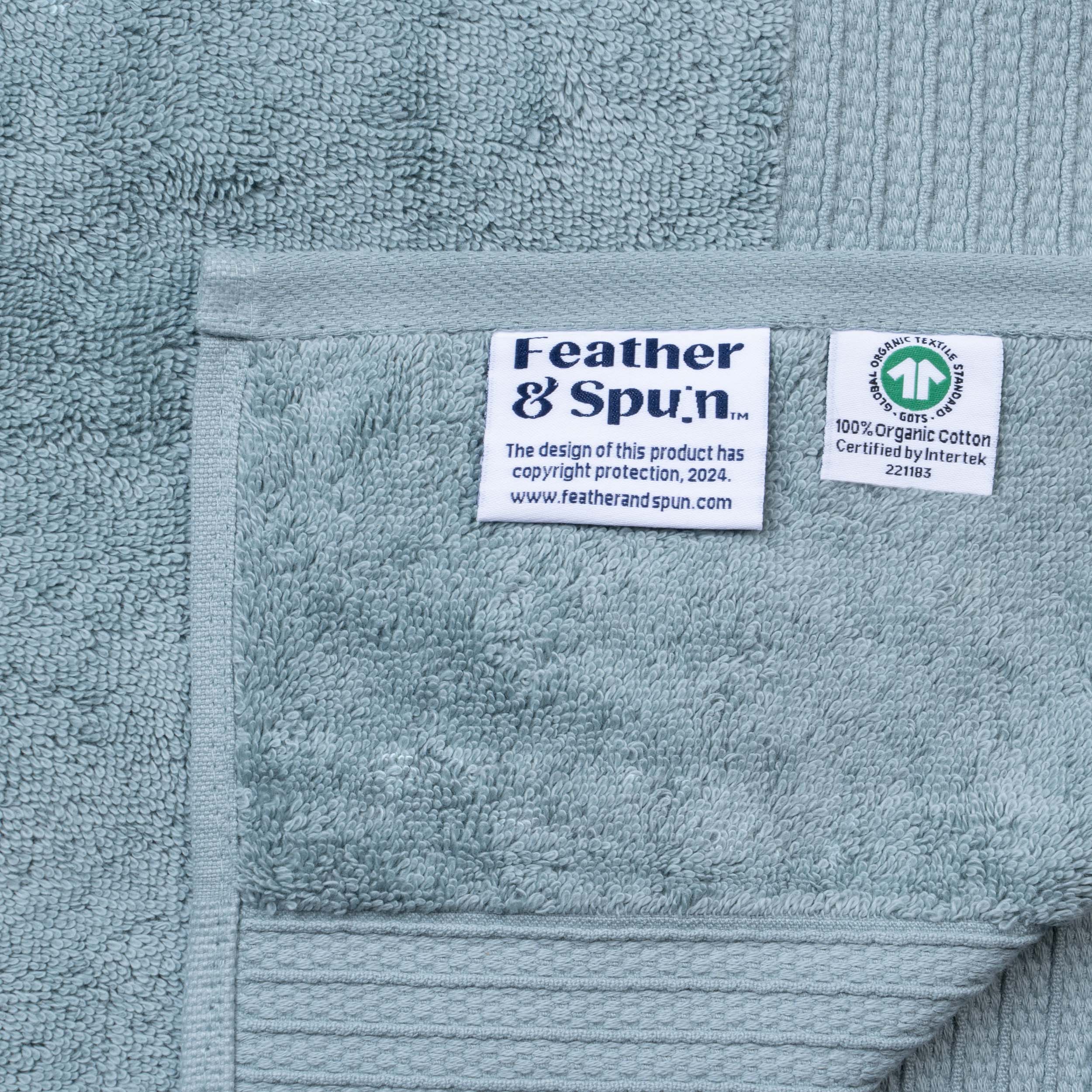 Feather & Spun 100% Organic Bath Towel | Lavender Fragrance | Oeko-TEX® Standard 100 | Double Needle Stitch | Anti Microbial | 100% Cotton - 650 GSM | 76 cms x 137 cms - Mint Breeze | Pack of 1