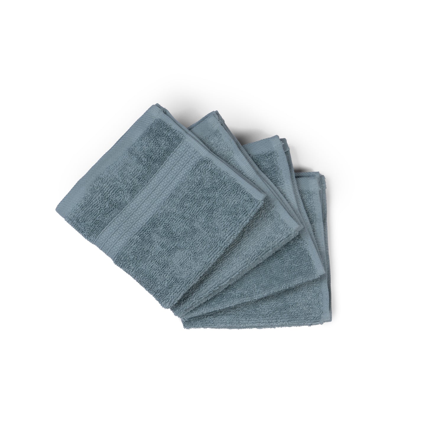 Feather & Spun 100% Organic Face Towel | Lavender Fragrance | Oeko-TEX® Standard 100 | Double Needle Stitch | Anti Microbial | 100% Cotton - 550 GSM | 33 cms x 33 cms - Mint Breeze | Pack of 4
