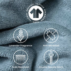Feather & Spun 100% Organic Face Towel | Lavender Fragrance | Oeko-TEX® Standard 100 | Double Needle Stitch | Anti Microbial | 100% Cotton - 550 GSM | 33 cms x 33 cms - Mint Breeze | Pack of 4