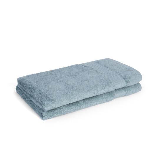 Feather & Spun 100% Organic Hand Towel | Lavender Fragrance | Oeko-TEX® Standard 100 | Double Needle Stitch | Anti Microbial | 100% Cotton - 550 GSM | 45 cms x 76 cms - Mint Breeze | Pack of 2