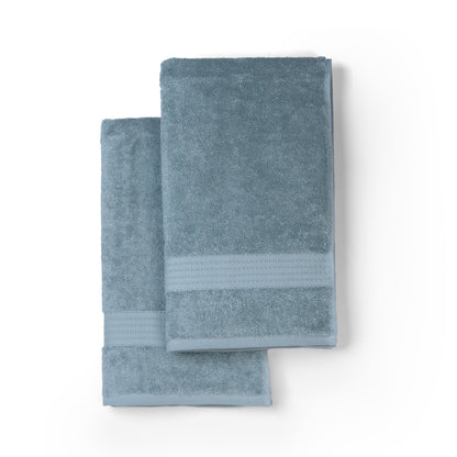 Feather & Spun 100% Organic Hand Towel | Lavender Fragrance | Oeko-TEX® Standard 100 | Double Needle Stitch | Anti Microbial | 100% Cotton - 550 GSM | 45 cms x 76 cms - Mint Breeze | Pack of 2