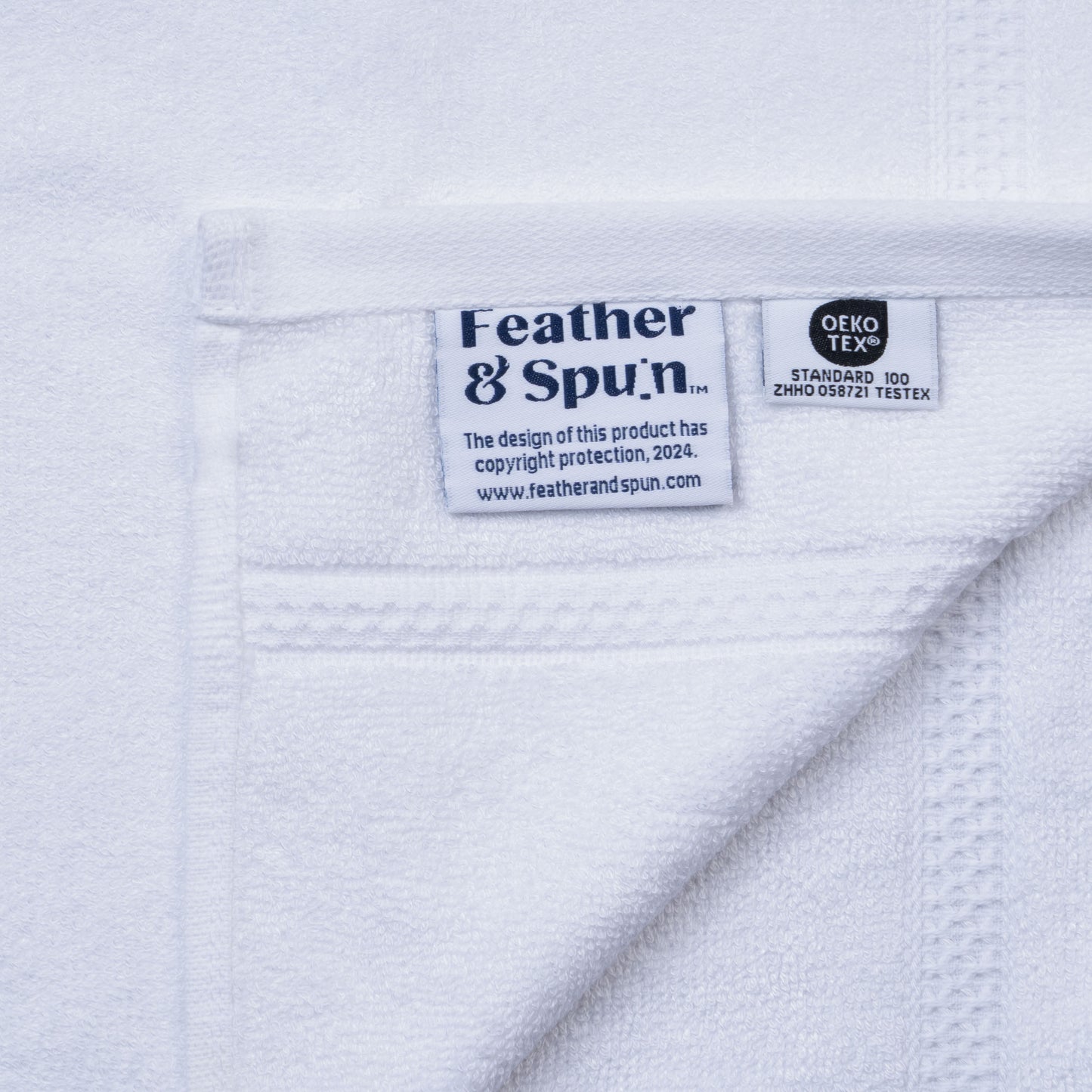 Feather & Spun Bamboo Cotton Face Towel | Lavender Fragrance | Oeko-TEX® Standard 100 | Double Needle Stitch | Anti Microbial | 600 GSM | 33 cms x 33 cms - Pure Snow | Pack of 4