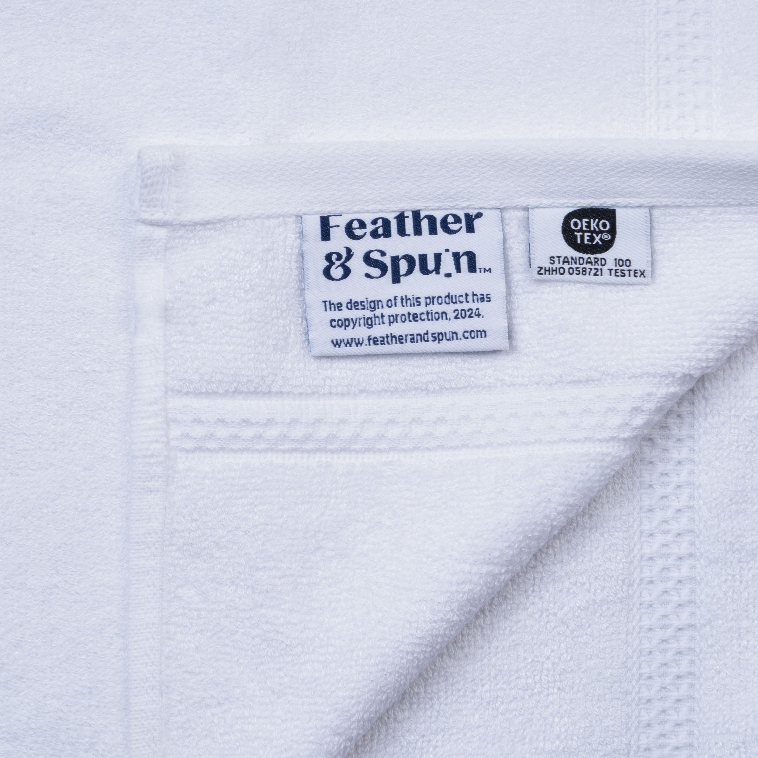Feather & Spun Bamboo Cotton Face Towel | Lavender Fragrance | Oeko-TEX® Standard 100 | Double Needle Stitch | Anti Microbial | 600 GSM | 33 cms x 33 cms - Pure Snow | Pack of 4