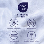 Feather & Spun Bamboo Cotton Face Towel | Lavender Fragrance | Oeko-TEX® Standard 100 | Double Needle Stitch | Anti Microbial | 600 GSM | 33 cms x 33 cms - Pure Snow | Pack of 4