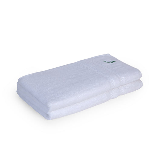 Feather & Spun Bamboo Cotton Hand Towel | Lavender Fragrance | Oeko-TEX® Standard 100 | Double Needle Stitch | Anti Microbial | 600 GSM | 40 cms x 71 cms - Pure Snow | Pack of 2
