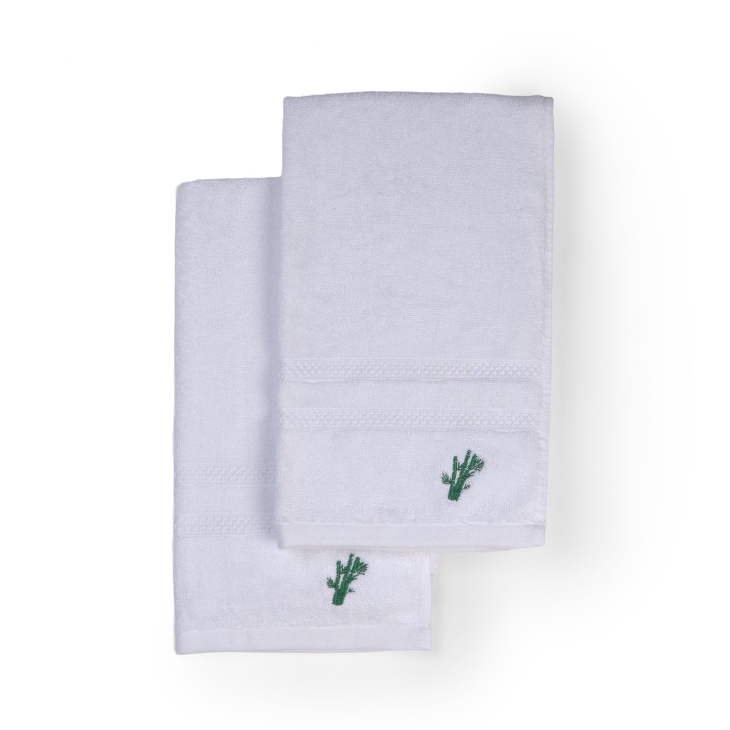 Feather & Spun Bamboo Cotton Hand Towel | Lavender Fragrance | Oeko-TEX® Standard 100 | Double Needle Stitch | Anti Microbial | 600 GSM | 40 cms x 71 cms - Pure Snow | Pack of 2
