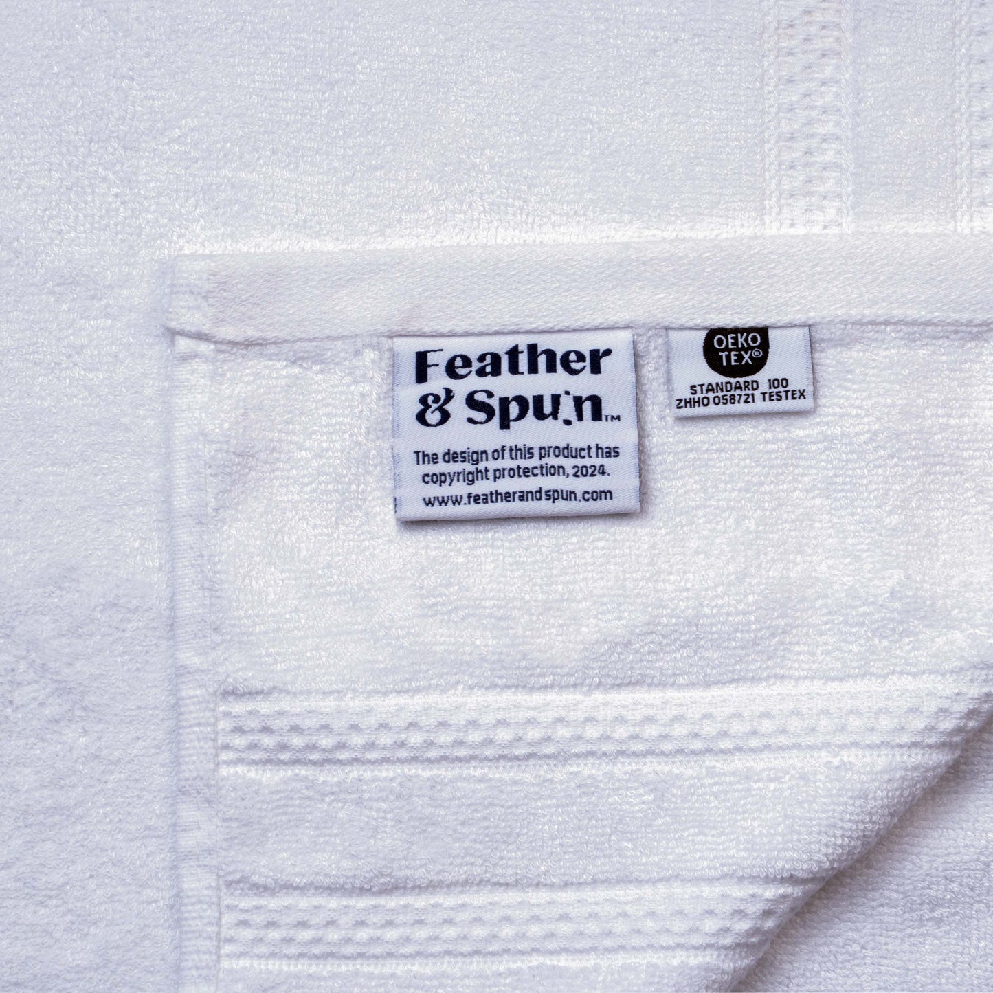 Feather & Spun Bamboo Cotton Hand Towel | Lavender Fragrance | Oeko-TEX® Standard 100 | Double Needle Stitch | Anti Microbial | 600 GSM | 40 cms x 71 cms - Pure Snow | Pack of 2