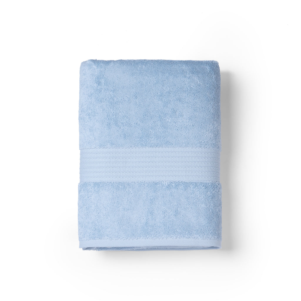 Feather & Spun 100% Organic Bath Towel | Lavender Fragrance | Oeko-TEX® Standard 100 | Double Needle Stitch | Anti Microbial | 100% Cotton - 650 GSM | 76 cms x 137 cms - Skywave Blue | Pack of 1