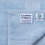 Feather & Spun 100% Organic Bath Towel | Lavender Fragrance | Oeko-TEX® Standard 100 | Double Needle Stitch | Anti Microbial | 100% Cotton - 650 GSM | 76 cms x 137 cms - Skywave Blue | Pack of 1