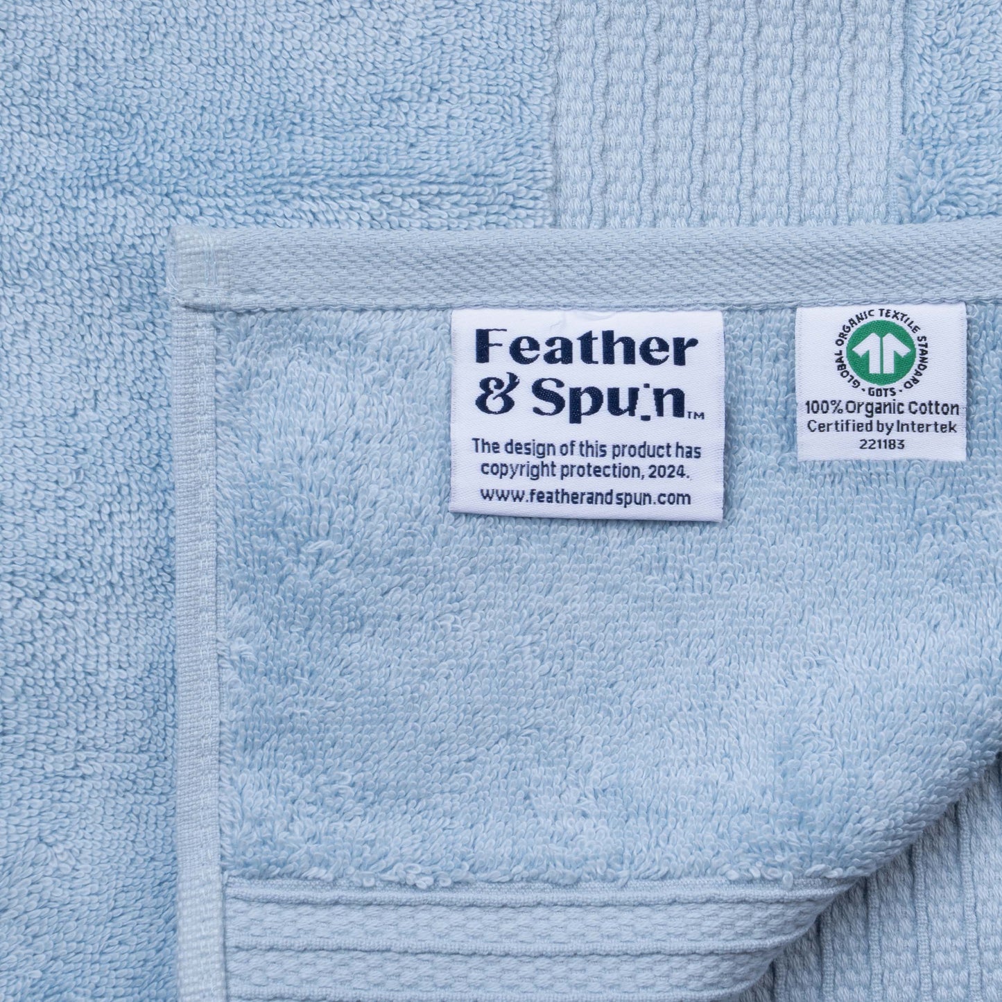 Feather & Spun 100% Organic Bath Towel | Lavender Fragrance | Oeko-TEX® Standard 100 | Double Needle Stitch | Anti Microbial | 100% Cotton - 650 GSM | 76 cms x 137 cms - Skywave Blue | Pack of 1