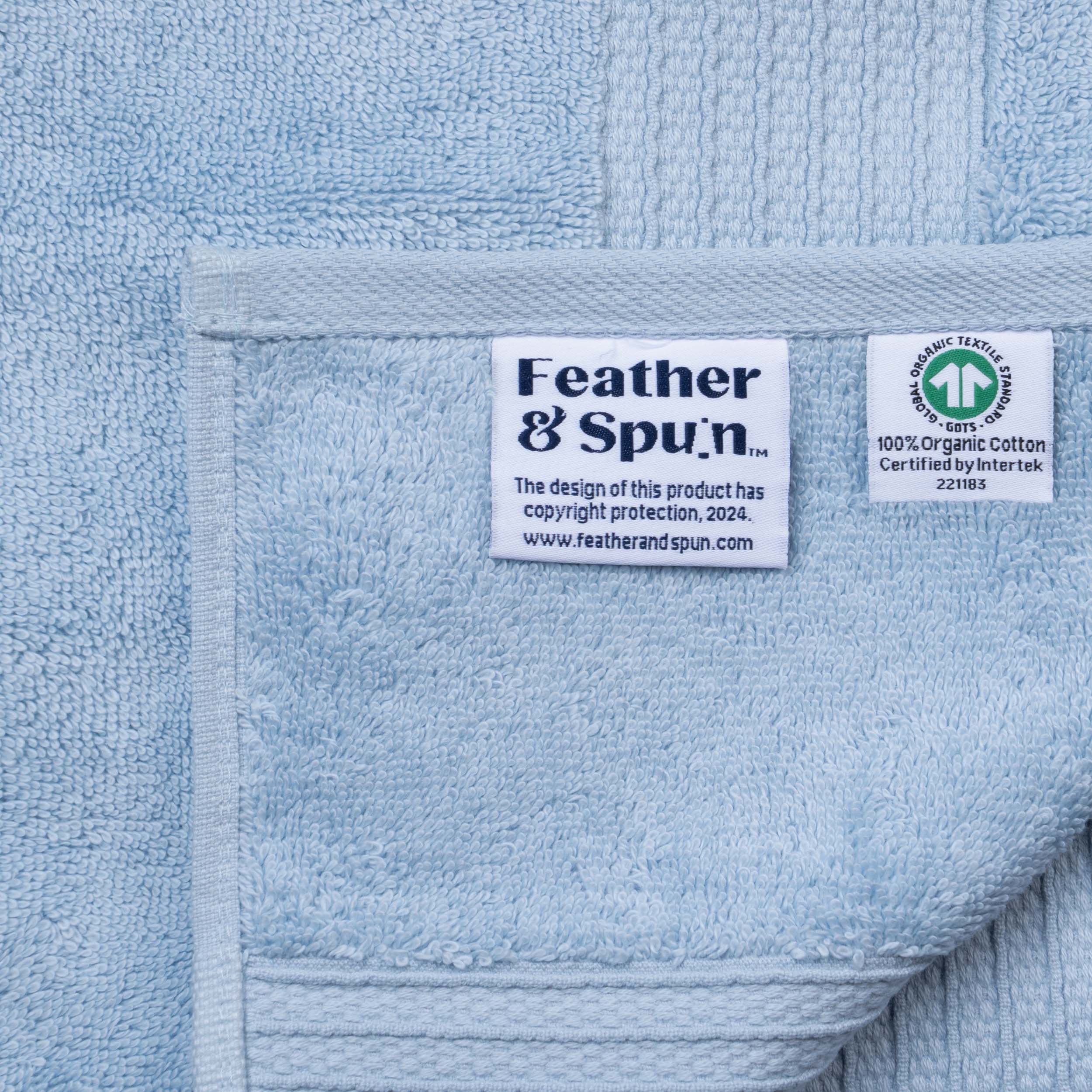 Feather & Spun 100% Organic Bath Towel | Lavender Fragrance | Oeko-TEX® Standard 100 | Double Needle Stitch | Anti Microbial | 100% Cotton - 650 GSM | 76 cms x 137 cms - Skywave Blue | Pack of 1