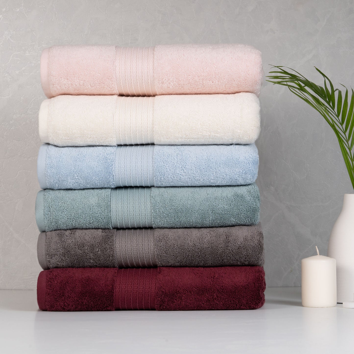 Feather & Spun 100% Organic Bath Towel | Lavender Fragrance | Oeko-TEX® Standard 100 | Double Needle Stitch | Anti Microbial | 100% Cotton - 650 GSM | 76 cms x 137 cms - Skywave Blue | Pack of 1