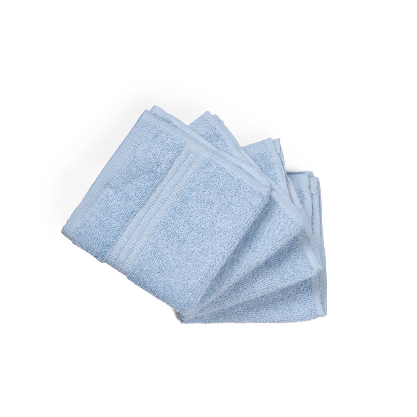 Feather & Spun 100% Organic Face Towel | Lavender Fragrance | Oeko-TEX® Standard 100 | Double Needle Stitch | Anti Microbial | 100% Cotton - 550 GSM | 33 cms x 33 cms - Skywave Blue | Pack of 4